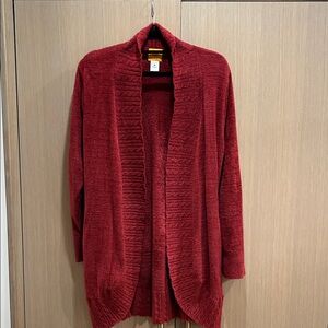 Ruby Rd. Rich Red Open Front Cardigan